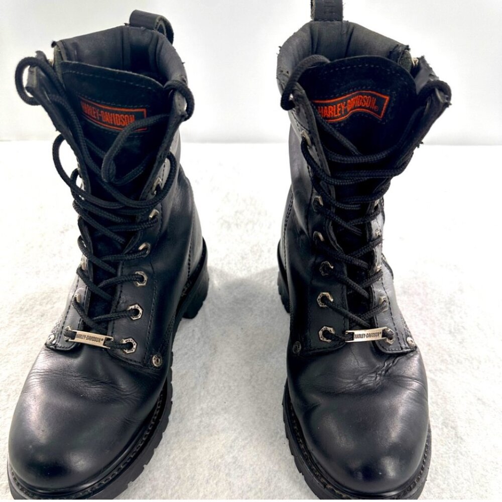 Harley Davidson Black Leather Riding boots Womens size 8.5